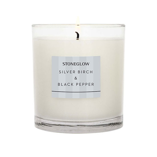 Stoneglow Silver Birch & Black Pepper Tumbler Candle