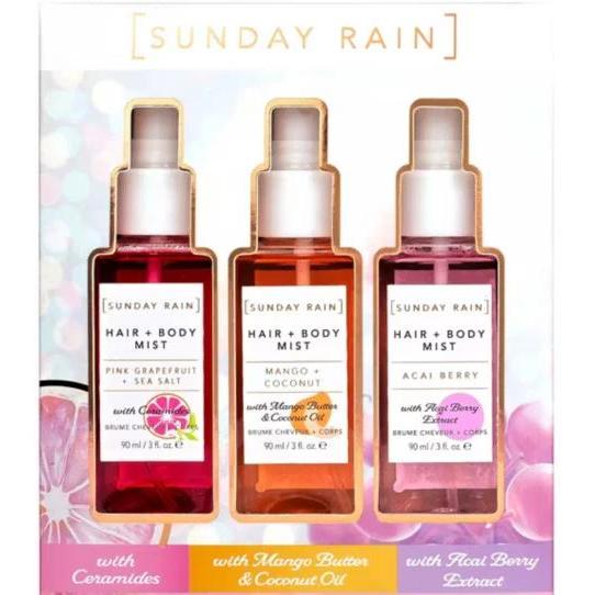 Sunday Rain Hair & Body Mist Trio