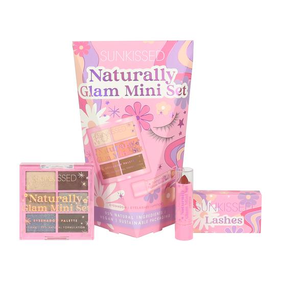 Sunkissed Mini Glam Gift Set 8.4g Eyeshadow Palette + 3.3g Lipstick + False Eyelashes + 1g Lash Glue
