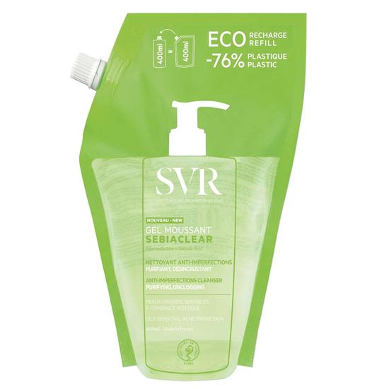 SVR Sebiaclear Foaming Salicylic Acid Cleanser 400ml - Refill