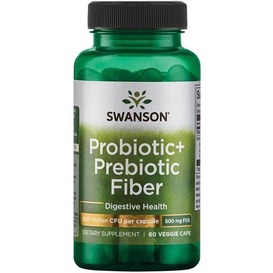 Swanson Probiotic+ Prebiotic Fibre Capsules 60 Capsules