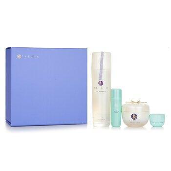 Tatcha Essence Bundle: The Essence Plumping Skin Softener + The Silk Cream + Water Cream + Texture Tonic
