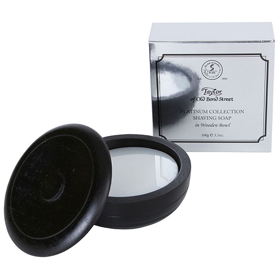 Taylor of Old Bond Street Platinum Collection Shaving Soap With Wooden Bowl 100g
