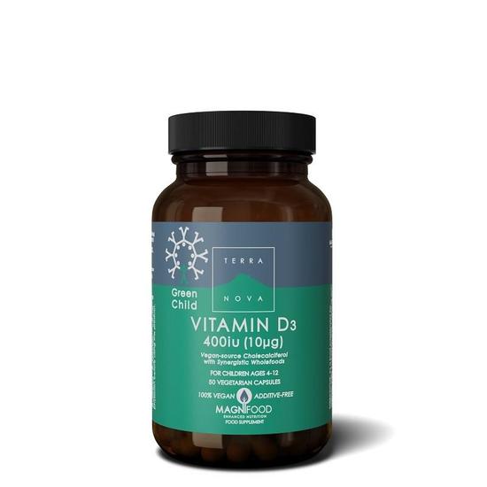 Terranova Green Child Vitamin D3 400iu Vegicaps 50 Vegicaps