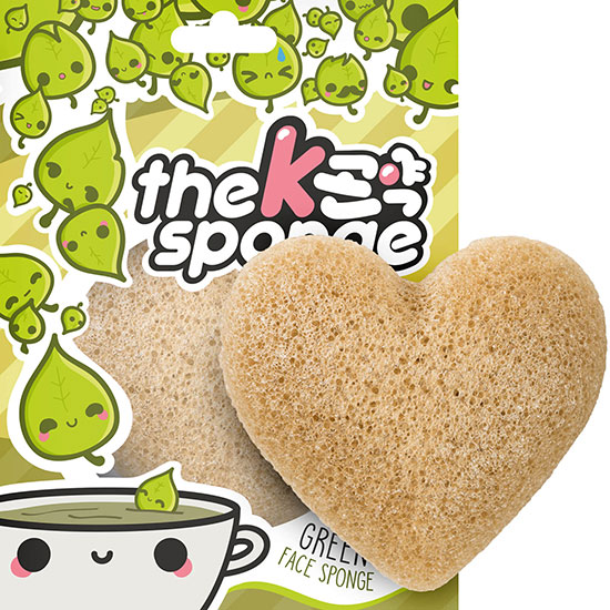 The Konjac Sponge Company K Sponge Heart Sponge Green Tea