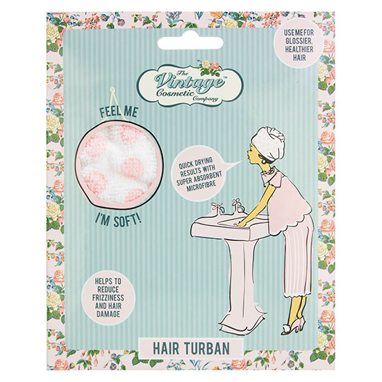 The Vintage Cosmetic Company Hair Turban Pink Polka Dot