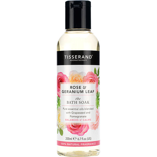 Tisserand Aromatherapy Rose & Geranium Leaf Bath Soak 200ml