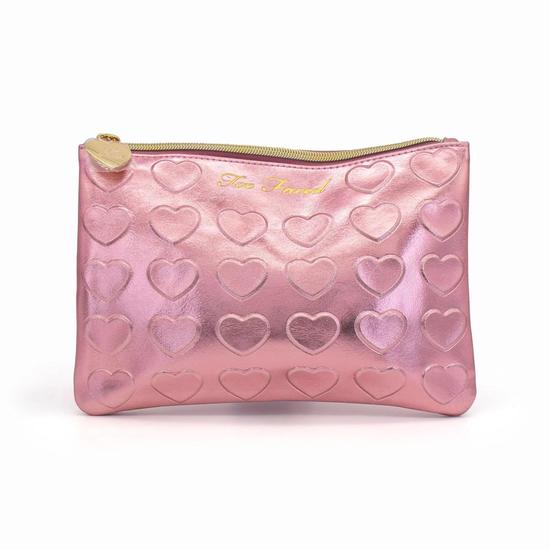 Too Faced Makeup Bag Pink Hearts Missing Box