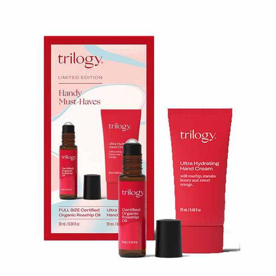 Trilogy Handy Must Haves Set Rosehip Oil Roller Ball + Hydrating Hand Cream