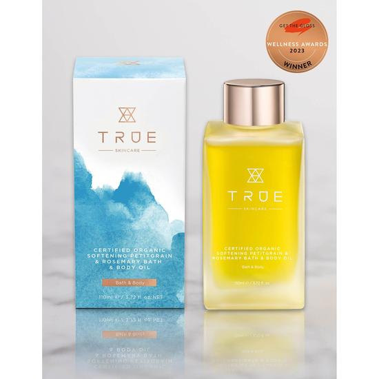 TRUE Skincare Certified Organic Softening Petitgrain & Rosemary Bath & Body Oil 110ml