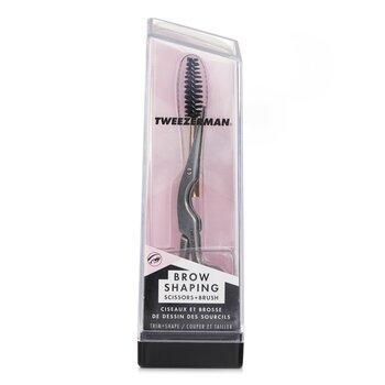 Tweezerman Stainless Steel Brow Shaping Scissors & Brush 2pcs