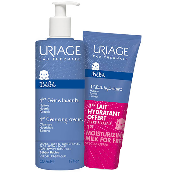 Uriage Eau Thermale Baby's 1st Skin Care 1st Cleansing Cream & FREE 1st Moisturising Milk 500ml