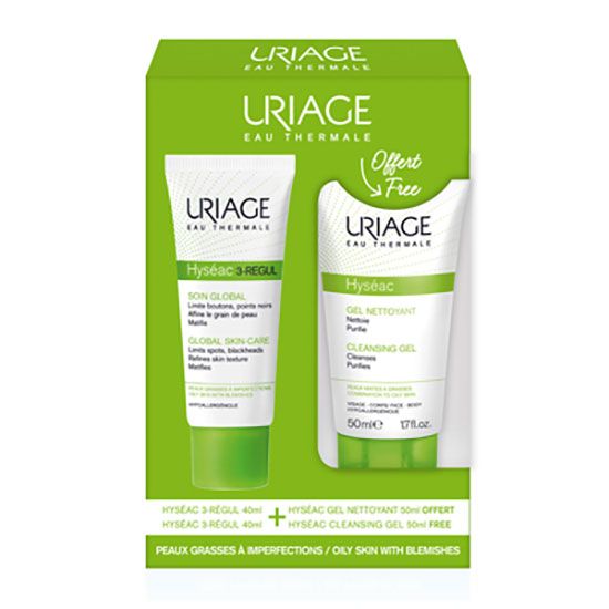 Uriage Eau Thermale Hyseac 3 Regul Global Skin Care + Cleansing Gel 40ml