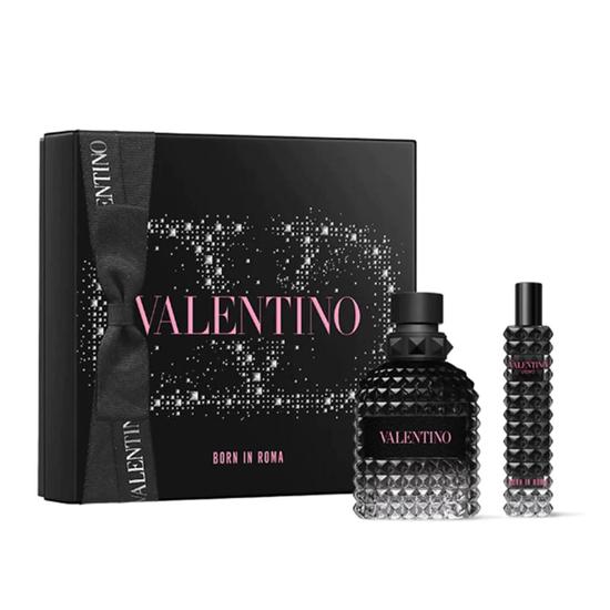 Valentino Uomo Born In Roma Eau De Toilette Men's Aftershave Gift Set Spray + 15ml Eau De Toilette