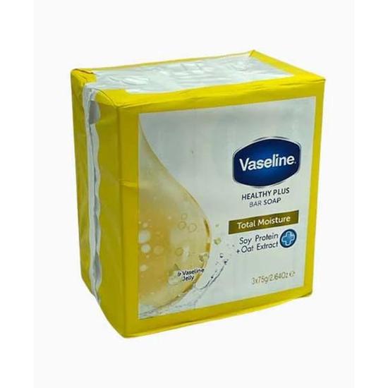 Vaseline Total Moisture Soy Protein Healthy Plus Bar Soap 3 x 75g
