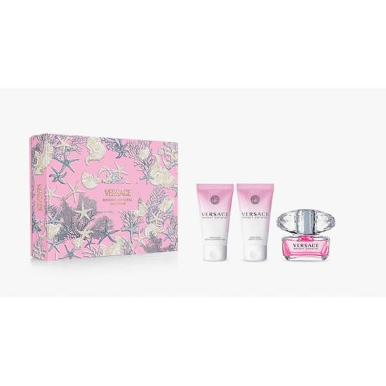 Versace Bright Crystal 50ml Eau De Toilette, 50ml Body Lotion & 50ml Shower Gel Set
