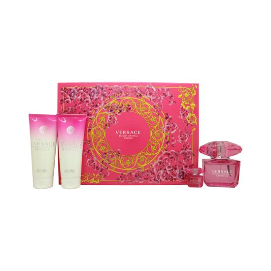 Versace Bright Crystal Absolu Gift Set 90ml Eau De Parfum + 100ml Body Lotion + 100ml Shower Gel + 5ml Eau De Parfum