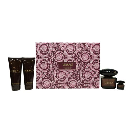Versace Crystal Noir Gift Set 90ml Eau De Toilette + 100ml Body Lotion + 100ml Shower Gel + 5ml Eau De Toilette