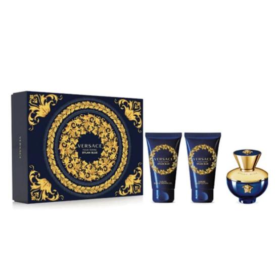 Versace Dylan Blue Femme Eau De Parfum Perfume Gift Set Spray With Shower Gel & Body Lotion 50ml