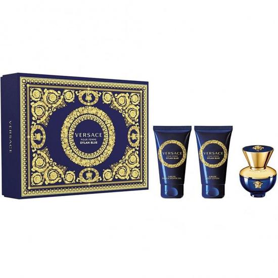 Versace Dylan Blue Pour Femme Eau De Parfum Gift Set 50ml Eau De Parfum + 50ml Body Lotion + 50ml Shower Gel