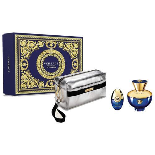 Versace Dylan Blue Pour Femme Gift Set 100ml Eau De Parfum + 10ml Eau De Parfum + Pouch