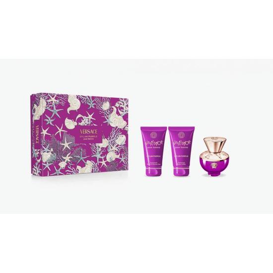 Versace Dylan Purple Woman 50ml Eau De Parfum, 50ml Shower Gel & 50ml Body Lotion Set