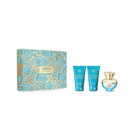 Versace Dylan Turquoise Woman 50ml Eau De Toilette, 50ml Shower Gel & 50ml Body Lotion Set