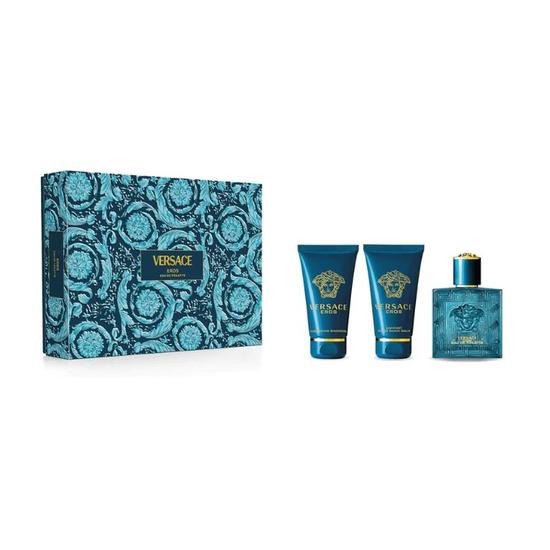 Versace Eros 50ml Eau De Toilette, 50ml Aftershave Balm & 50ml Shower Gel Set