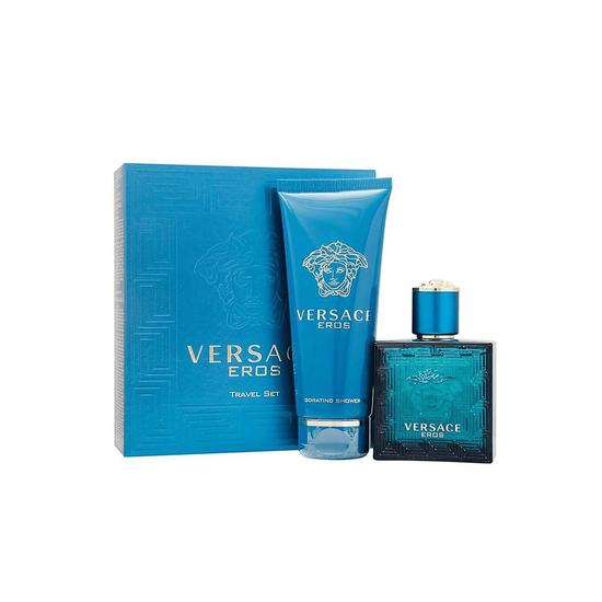 Versace Eros Eau De Toilette Men's Aftershave Spray Gift Set With Shower Gel 50ml