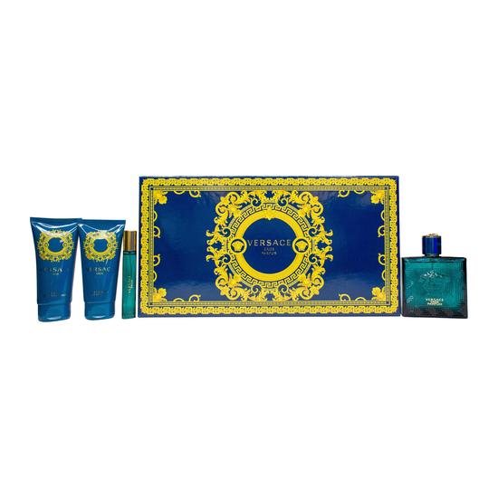 Versace Eros Gift Set 100ml Eau De Parfum + 75ml Shower Gel + 75ml Aftershave Balm + 10ml Eau De Parfum