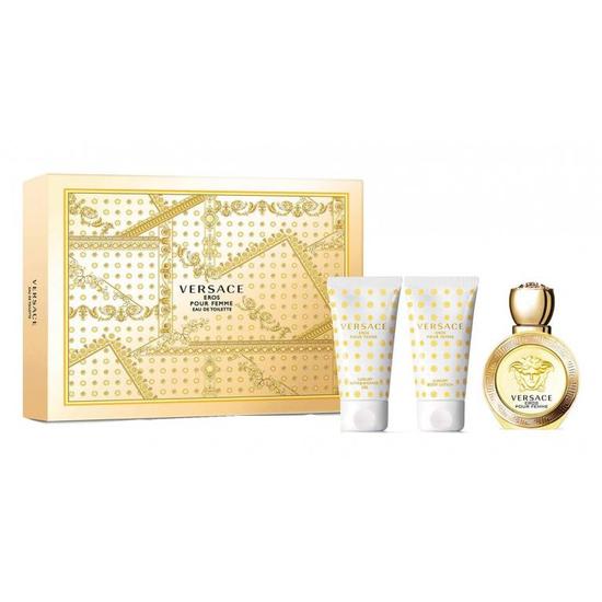 Versace Eros Pour Femme Eau De Parfum Gift Set 50ml Eau De Parfum, 50ml Body Lotion & 50ml Shower Gel