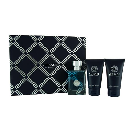 Versace Pour Homme Gift Set 50ml Eau De Toilette + 50ml Shower Gel + 50ml Aftershave Balm