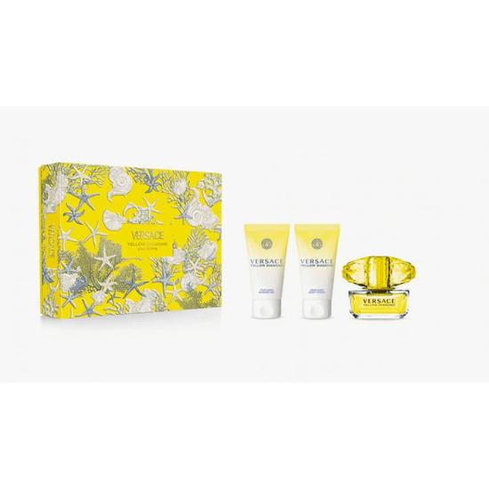 Versace Yellow Diamond 50ml Eau De Toilette, 50ml Shower Gel & 50ml Body Lotion Set