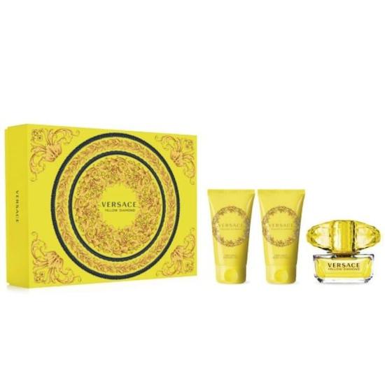 Versace Yellow Diamond Eau De Toilette Gift Set 50ml EDT, 50ml Shower Gel + 50ml Body Lotion