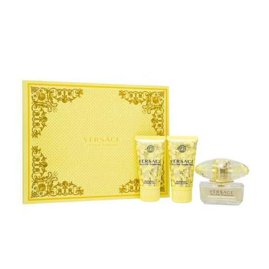 Versace Yellow Diamond Gift Set 50ml Eau De Toilette + 50ml Shower Gel + 50ml Body Lotion