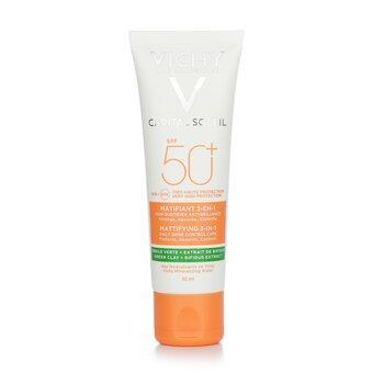 Vichy Capital Soleil Mattifying 3-In-1 Daily Shine Control Care SPF 50 Protects, Absorbs, Controls 50ml