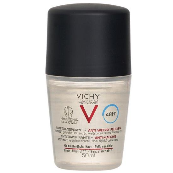 Vichy Homme 48h* Anti Perspirant & Anti-Stains Shirt Protection Roll-On For Sensitive Skin