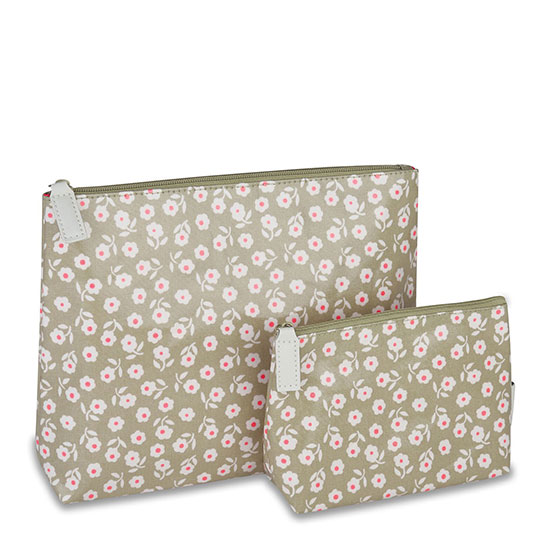 Victoria Green 'Daisy' Set Of 2 Make-Up Bags - Sage