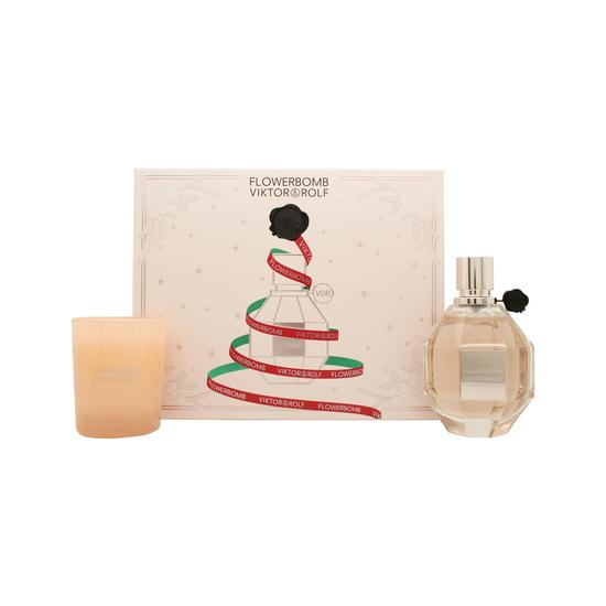 VIKTOR&ROLF Flowerbomb Christmas Edition Gift Set 100ml Eau De Parfum + 70g Candle