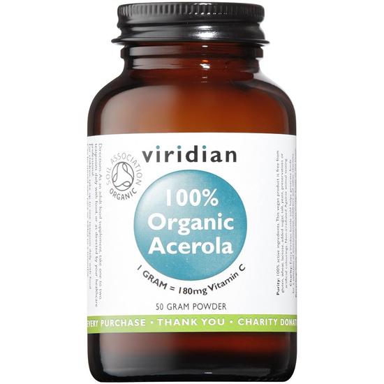 Viridian 100% Organic Acerola-Vit C Powder 50g