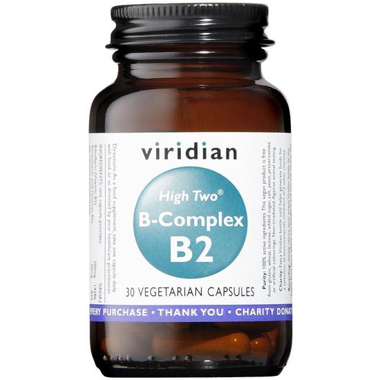 Viridian HIGH TWO Vitamin B2 With B-Complex Veg Capsules