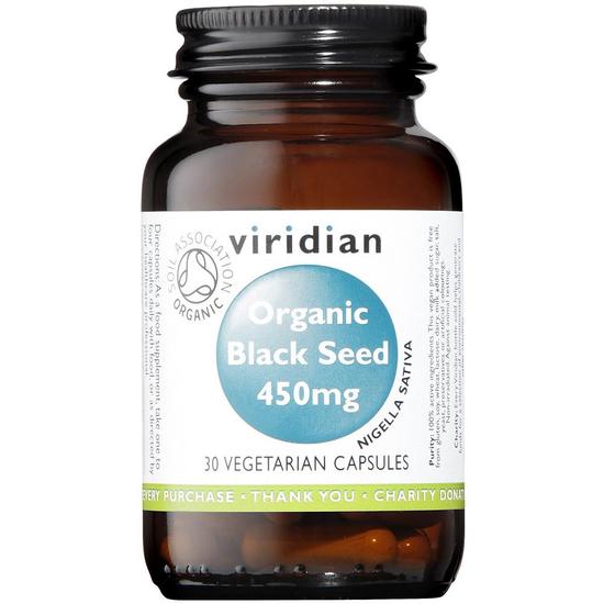 Viridian Organic Black Seed 450mg Veg Capsules 30 Capsules