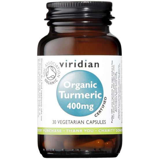 Viridian Organic Turmeric 400mg Veg Capsules 30 Capsules