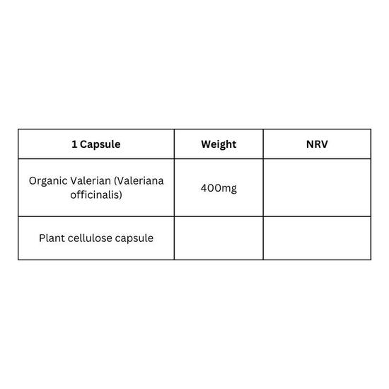 Viridian Organic Valerian Root 400mg Veg Capsules