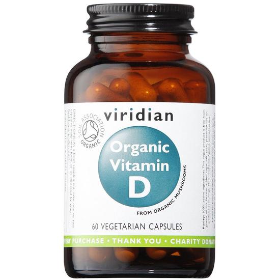 Viridian Organic Vitamin D2 Vegan 400iu Veg Capsules 60 Capsules