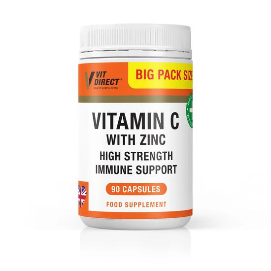 Vit Direct Vitamin C With Zinc Capsules Food Supplement