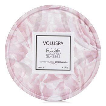 VOLUSPA 2 Wick Tin Candle Rose Coloured Glasses 170g