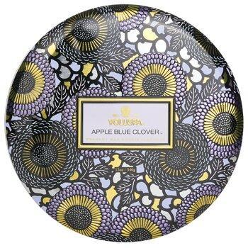VOLUSPA 3 Wick Decorative Tin Candle Apple Blue Clover 340g