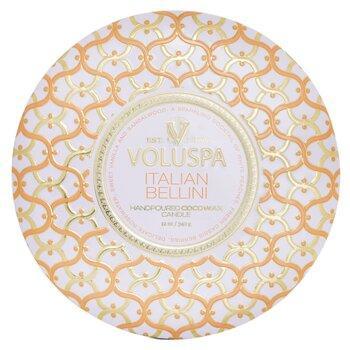 VOLUSPA 3 Wick Decorative Tin Candle Italian Bellini 340g