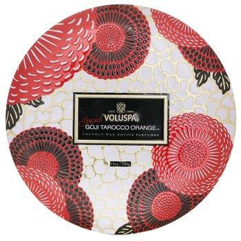 VOLUSPA 3 Wick Decorative Tin Candle Spiced Goji Tarocco Orange 340g